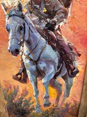 New Sheriff in Town Cowboy – Oil Painting Signed Framed