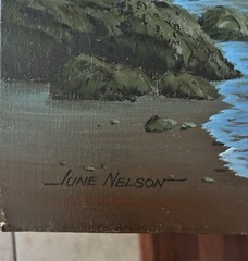 June Nelson Seascape Big Oil Painting 36×24″ American Listed Artist