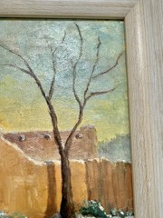 Original Oil On Canvas Painting Of Taos New Mexico By Kara Lee Merrell Framed