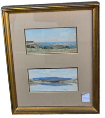Framed pair of San Diego Pastel Landscape Paintings Attributed E. H. Pohl