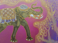 THAI ELEPHANT Acrylic Painting on SATIN 15.5 X 11.5 inch symbol of success