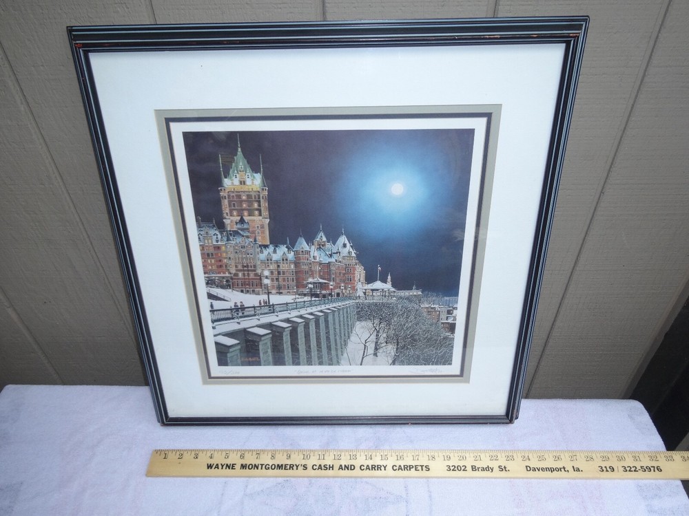 VINTAGE DENIS NOLET 1988 QUEBEC ET SA VIE DE CHATEAU CANADA 133/350 SIGNED FRAME