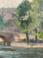 School French End Xixth Landscape Impressionist Paris France Signed