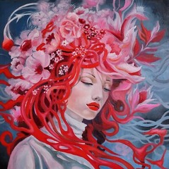 Original Oil/Gallery 1.5 in wrap canvas painting* 18 x 18 in*THE FLOW* signed