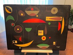 CLIFF ROBERTS Mid-Century Modern Orig 50s Abstract Painting SESAME STREET Artist