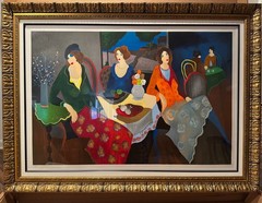 Itzchak Tarkay „Admiring the Blue“ Serigraph on Wove Paper, Signed, COA, XL Size