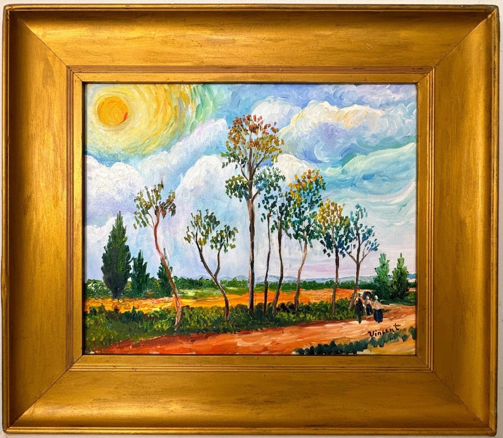 Vincent Van Gogh (Handmade) Oil On Canvas, Signed, Stamped & Framed Painting