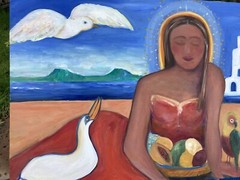 “ Island Lady “Original Oil Painting LARGE 28”x22”On Canvas Handmade
