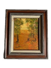 Original Lovely Small VTN Oil Painting-Signed Patton-13X14’-Unique Wood Frame!