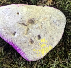 HAND PAINTED RIVER STONE ART “ Humorous Saying“ by Yellow Paw Collectible Rocks