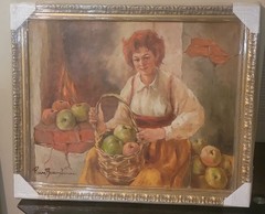 ORIGINAL PIERRE BONNEVIER OIL ON CANVAS PAINTING SIGNED 30X36 .5 „