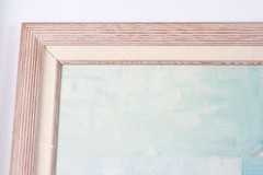 Mid-Century Abstract Oil Painting By Chirard? With Wooden Frame