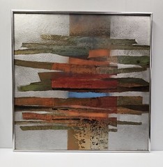 RARE! Original 1975 by Marga Ludwig Mixed Media Art 24″ x 24″ Painting on Board