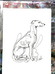 SAMATOWIC Greyhound 9×12 Original Abstract Expressionism Signed Fine Art 17