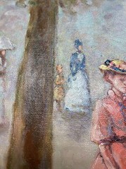 Framed 30”x 26” Original Painting on Canvas-Charles Parker-Carousel in the Park