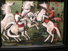 Porter Woodruff 1894-1959 PAIR modernist paintings men horses Vogue illustrator