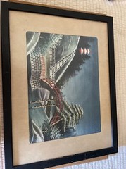 Vintage Bridge Oriental Asian Art Silk Thread Embroidery Needlework FramedScene