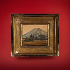 1930s Japanese Antique Mt Fuji Landscape Oil Painting Prewar Antique Painting
