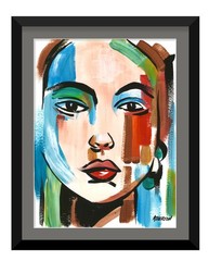 9×12 Original Abstract Woman Portrait Painting Modern Colorful Expressionist Art
