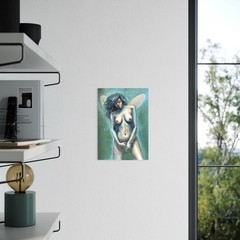 Original Female Nude Painting A4 | Oil Pastel Acrylic | Contemporary Art