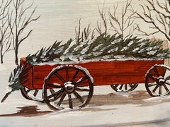 23″ x 6″ Original Acrylic Painting on Wood…..“Winter Wonderland“
