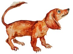 ACEO dachshund dog art original signed painting,home design,pet lover best gift