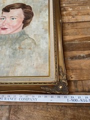 English Mid Century Framed Oil Painting Portrait of a Lady Signed by Bracciale