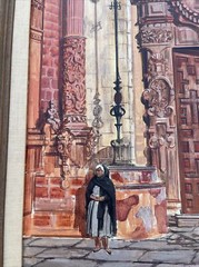 Iconic Church Painting Religious Architecture Vintage Mexico Listed American Oil