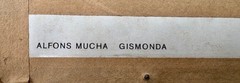 Genuine Alfons Mucha GISMONDA Poster Approx 13 – Signed? – Approx 100x40cm & Frame