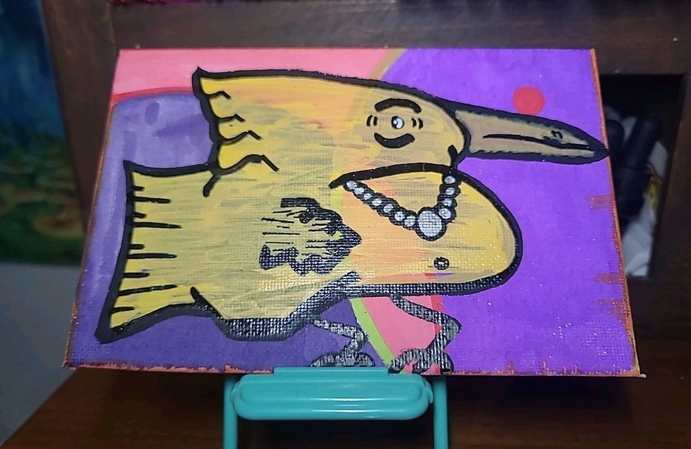 Original Art Woodstock Sell Out Bird Daddy Kane Bird Law Cartoon Lowbrow Peanutz