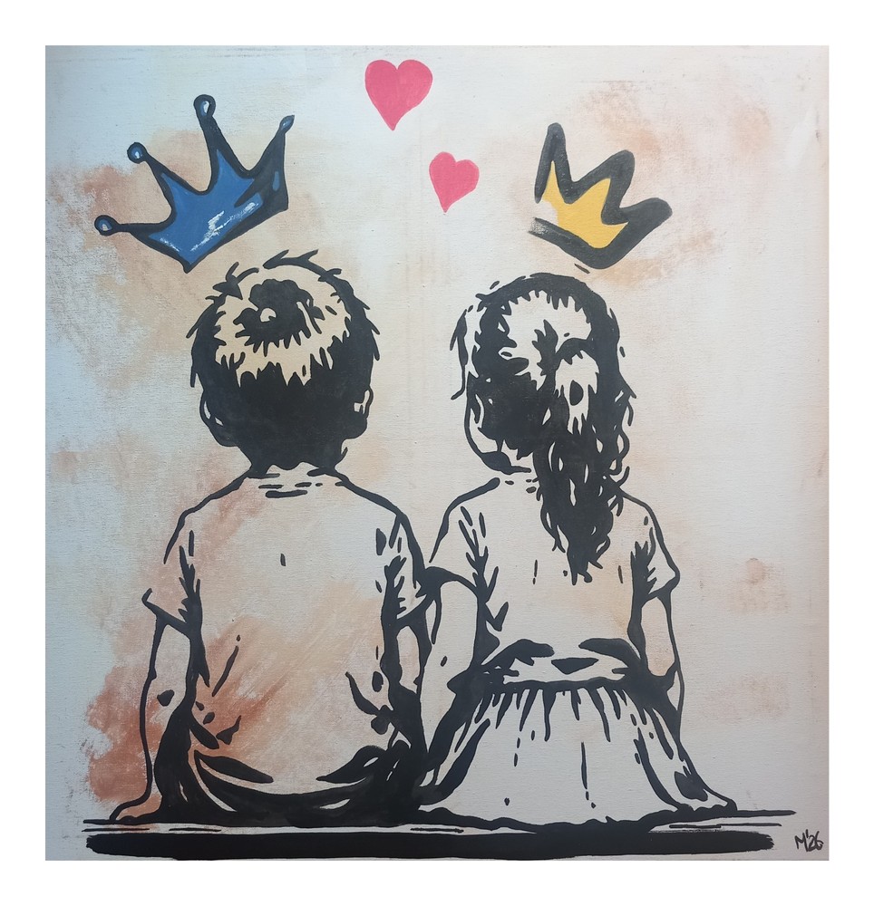 Original street art painting urban art canvas in Banksy style unique hand painted