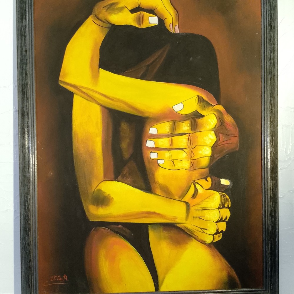 After Eduardo Kingman “Lovers / El Abrazo” Oil Painting Signed Framed