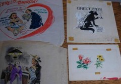 Lot of Humorous 1940’s or 50’s Era Illustration Art by Ethel Kaiser & Alex Orr