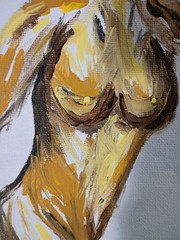 Female Figure 5×7 Canvas Original Art Expressionism Abstract Feminine Woman Girl