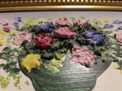 Kay Press Vase Of Flowers Oil On Board Painting – Impasto Signed/Framed