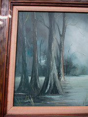 Mid Century New Orleans Artist Stan Fontaine Original Oil Painting of the Bayou