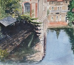 Original Painting in Watercolor „Donzy, France“ 16″x 12″