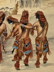 Raymond Naha VTG Arizona Native American Hopi Folk Snake Dance Ceremony Painting
