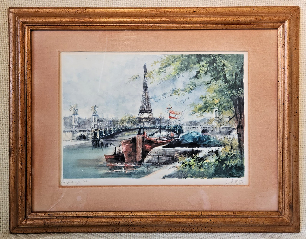 M. Beder Paris Etching „Le Pont Alexandre III et la Tour Eiffel“ Hand Signed