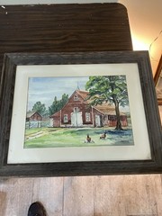 framed watercolor painting H 18 1/2 W 22 1/2