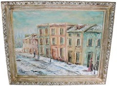 MAXINE BUNNELL VINTAGE LARGE OIL PAINTING CANVAS SIGNED TYSON STREET BALTIMORE