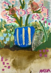 Original Art Painting „Garden Song“ Expressionist Floral Landscape Outsider Mini