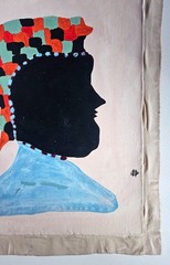 Clementine Hunter Signed Folk Art Painting on Canvas -African American Rural Art