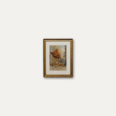 Italian School Early 20th Century Watercolour – Venice Canal Market