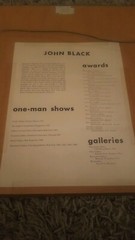 Vintage 60s Abstract Block Print Mid Century Modern Art Wall Hanging John Black