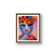 Woman With Flowered Hair Abstract Neo Expressionism Original Artwork Canvas