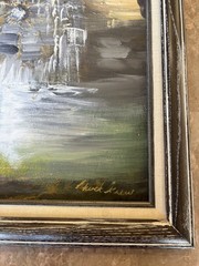 Large Original Chuck Lewis Oil Painting – 21×27 – Grist Mill Landscap