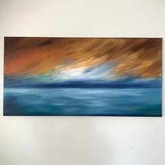 Original Art Acrylic Canvas Painting Landscape “Solace” 24×48” by Chip Ghigna