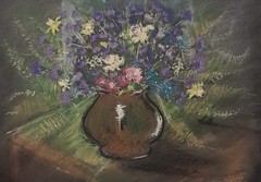 Wildflowers Spring Bouquet Still Life Dry Pastel Original Painting 8.3×11.4in