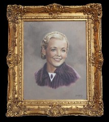 Jerrold Mid Century Oil Painting Signed Portrait Woman 1966 MCM 27×23 Large
